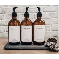 Amber Glass Soap Dispenser 500Ml //Minimalist Kitchen Bottles with Lotion Pump // Refillable//Kitche | Etsy (US)