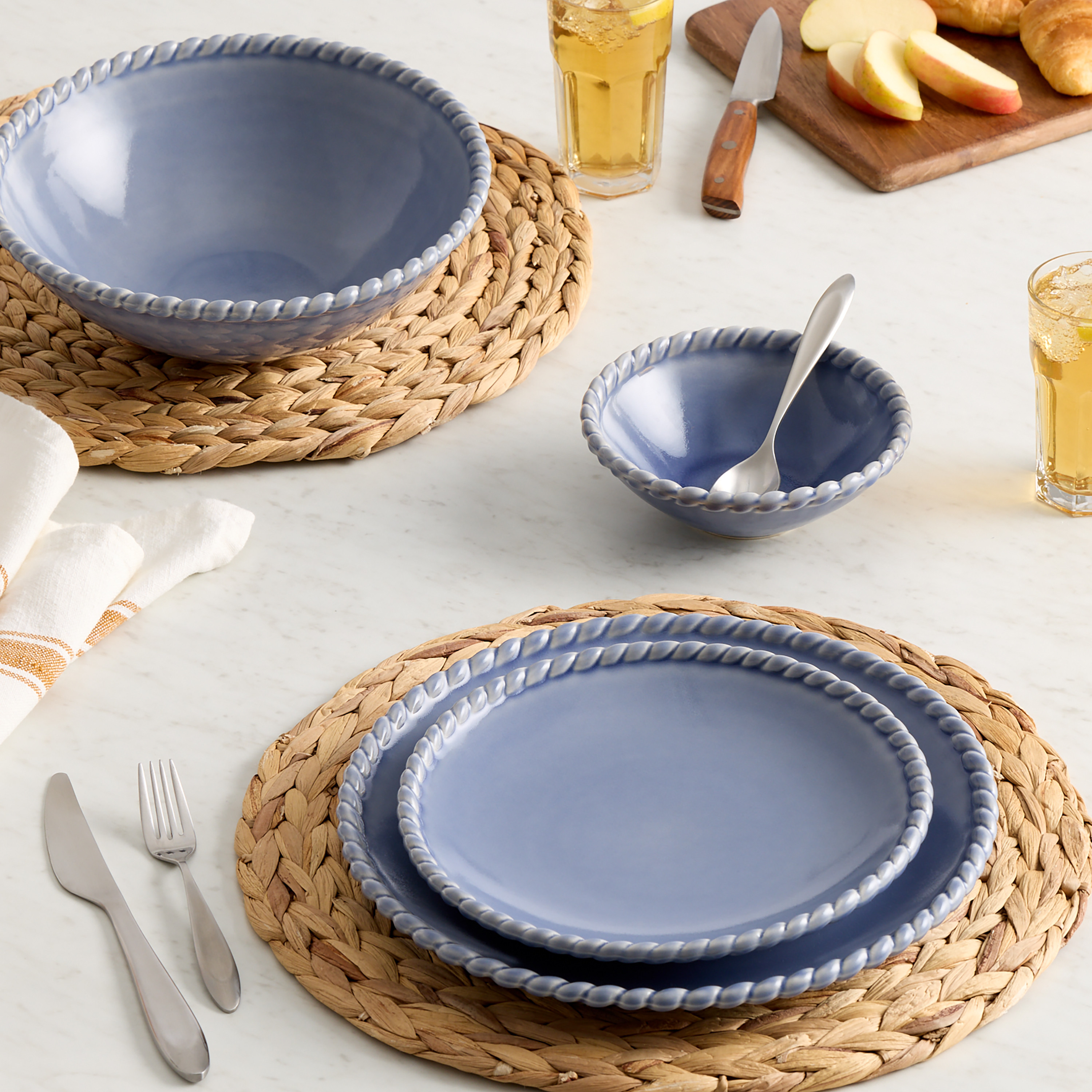 Costa Light Blue Reactive Glaze Dinnerware Collection | World Market