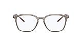 Ray-Ban RX7185 Square Prescription Eyeglass Frames, Transparent Grey/Demo Lens, 52 mm | Amazon (US)