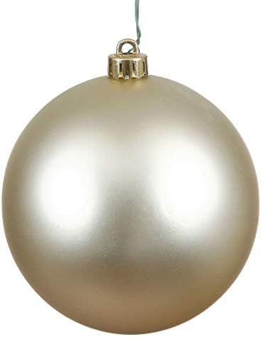 Vickerman 4" Champagne Matte Ball Ornament, 6 per Bag | Amazon (US)