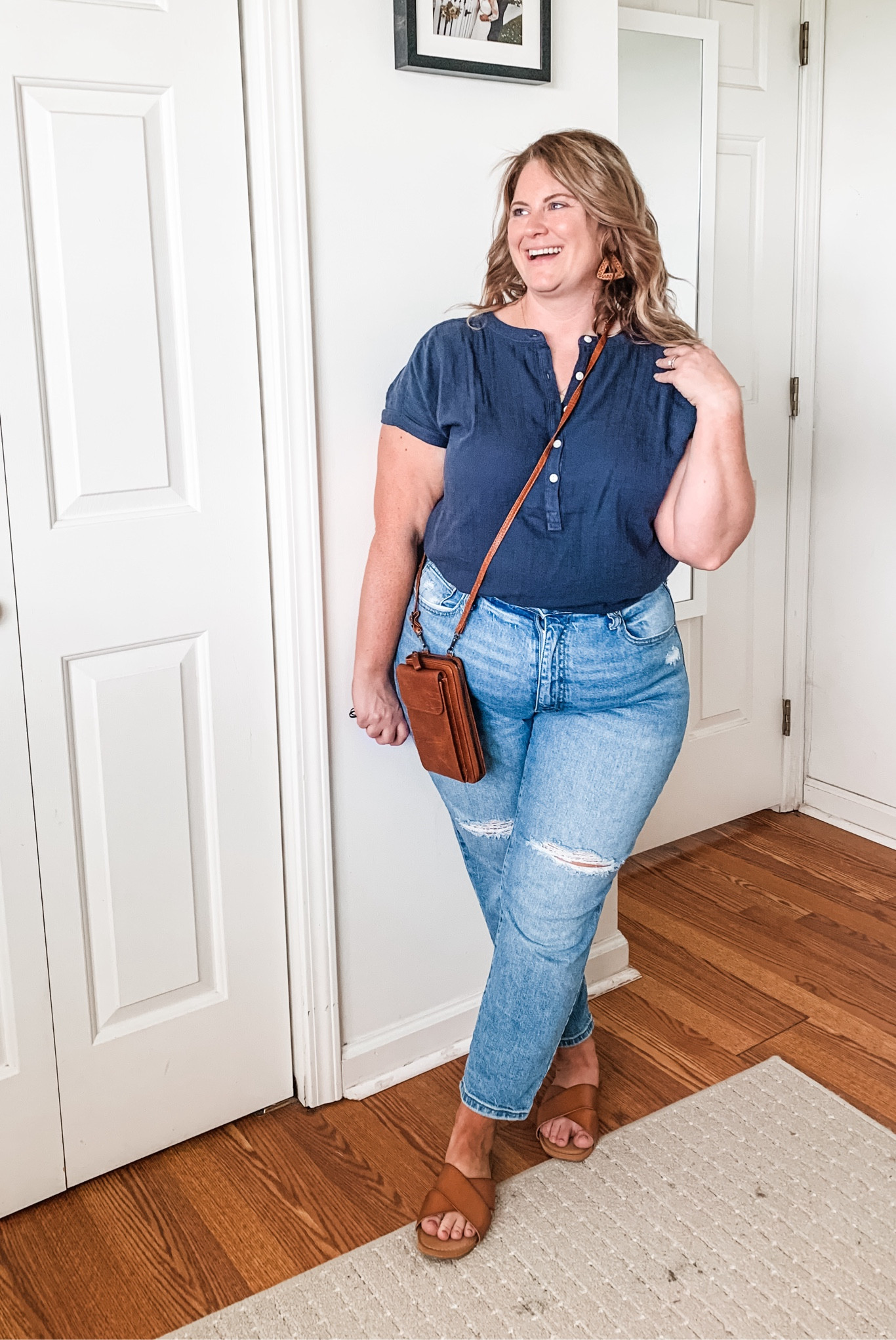 This top from Quince is so good!! The best quality cotton gauze and such a versatile piece.  These Target jeans are also great and such a good price!