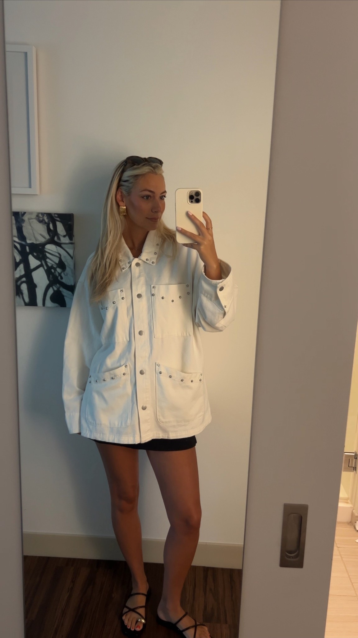 coffee outing outfit 🥐☕️

•Wearing size large in jean jacket for oversized look
•Old Steve Madden sandals, linked similar 

Target, target fashion, ootd, outfit inspo 

#LTKSeasonal #LTKU #LTKStyleTip