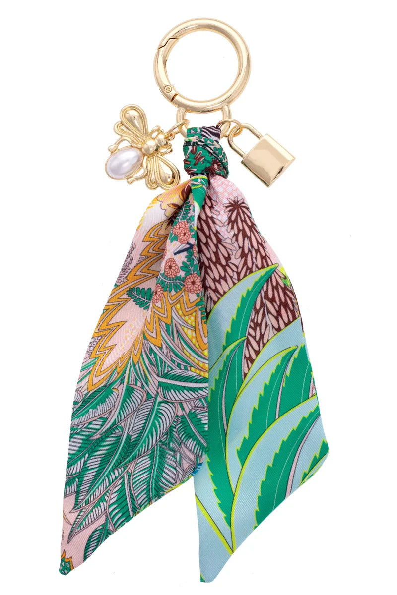 Patricia Pearl Bumble Bee Scarf Bag Charm in Multi | CANVAS