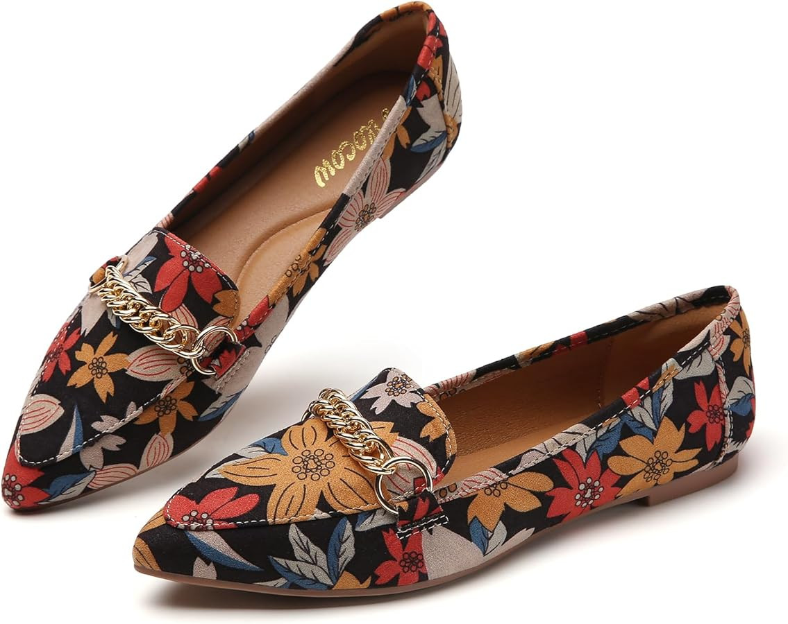 Pointed Toe Flats Loafers for Women Dress Shoes for Work Office | Amazon (US)