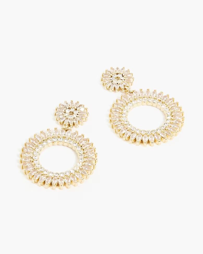 Crystal sunburst drop earrings | J.Crew Factory