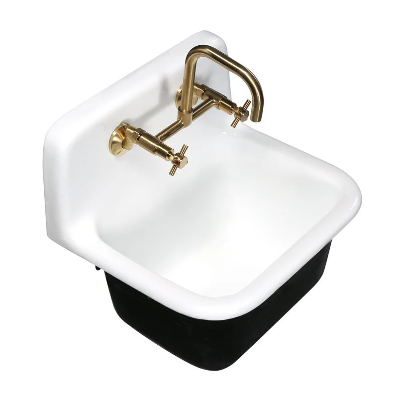 GCKWS221822 Kingston Brass Petra Galley 21'' W Single Bowl Cast Iron Dual Mount Kitchen Sink with... | Wayfair North America