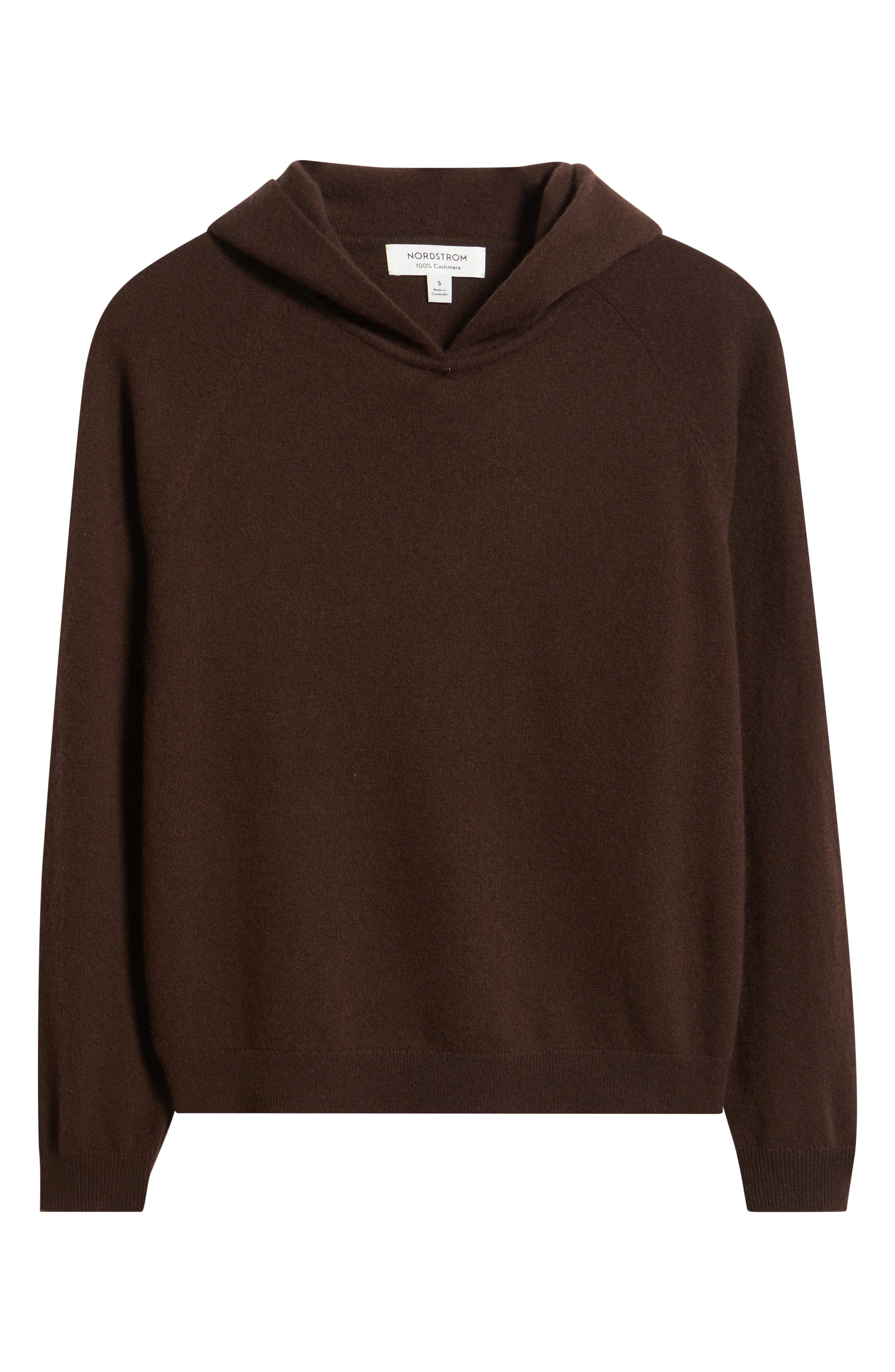 Nordstrom Cashmere Sweater Hoodie in Black Rock at Nordstrom, Size Large | Nordstrom