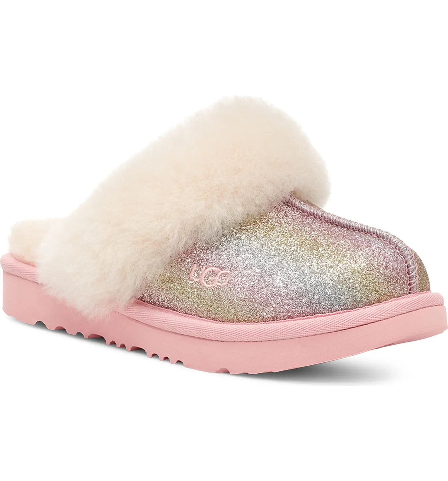 Cozy II Glitter Water Resistant Genuine Shearling Trim Clog | Nordstrom