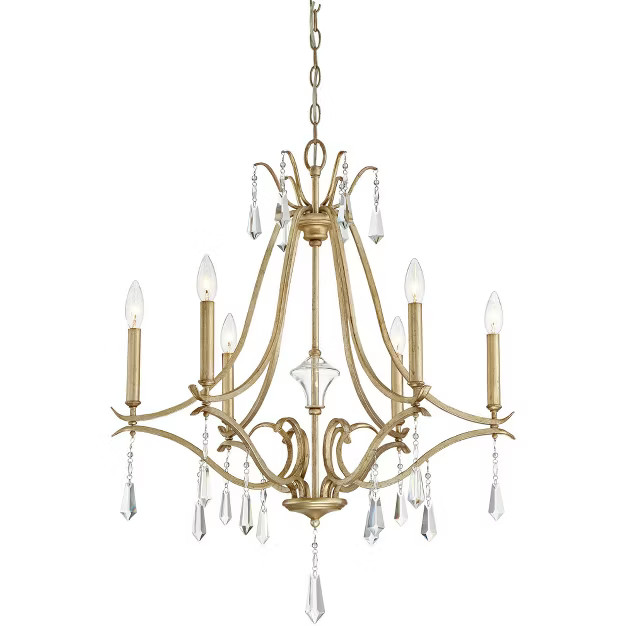 Minka Lavery Aged Brio Gold Chandelier 26 3/4" Wide French Clear Crystal 6-Light Fixture for Dini... | Target