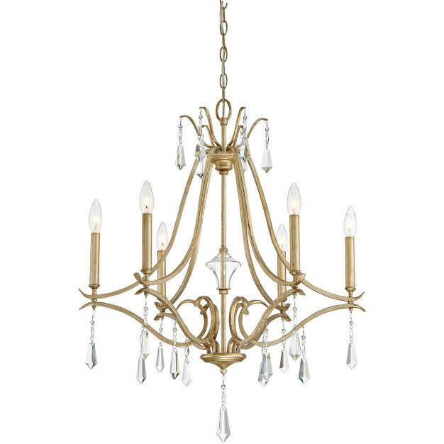 Minka Lavery Aged Brio Gold Chandelier 26 3/4" Wide French Clear Crystal 6-Light Fixture for Dini... | Target