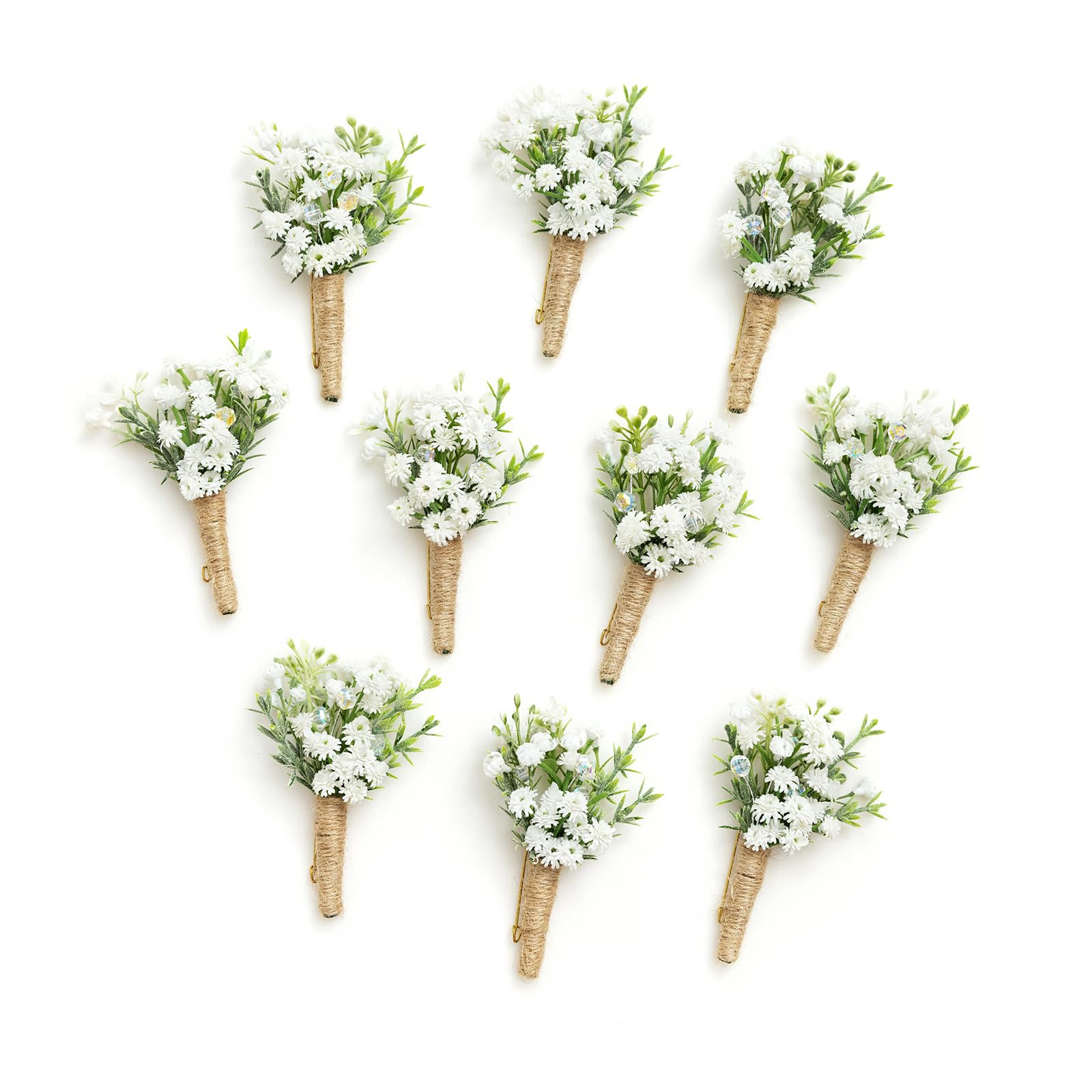 Ling's Moment Boutonniere for Men, 10pcs Groomsmen Guest Boutonniere with Built-in Pins, Artifici... | Amazon (US)