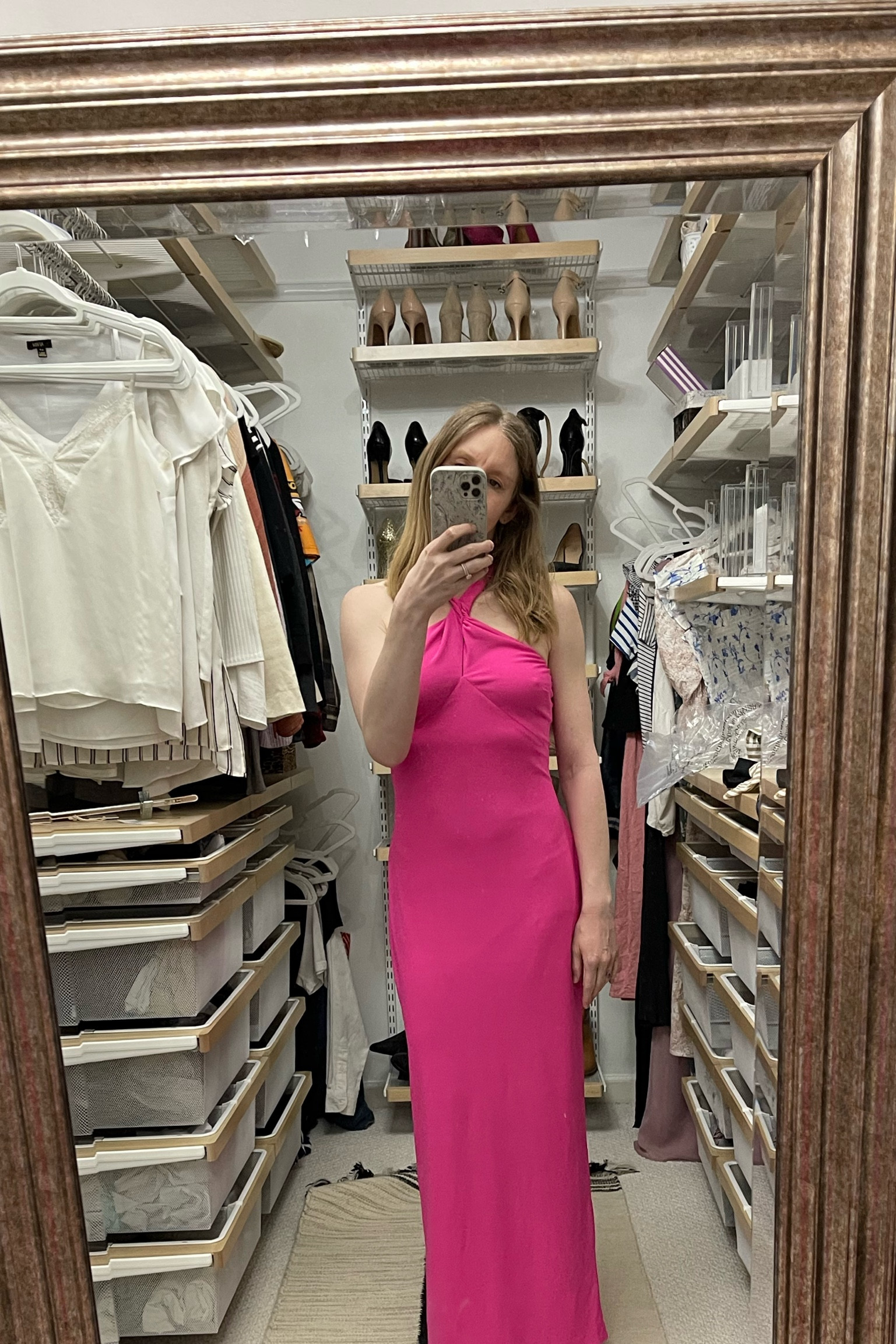 Pink formal dress

Rent the runway
Rtr
Pink dress
Halter dress
Halter neck
Sleeveless
Open back
Barbie dress
Hot pink dress