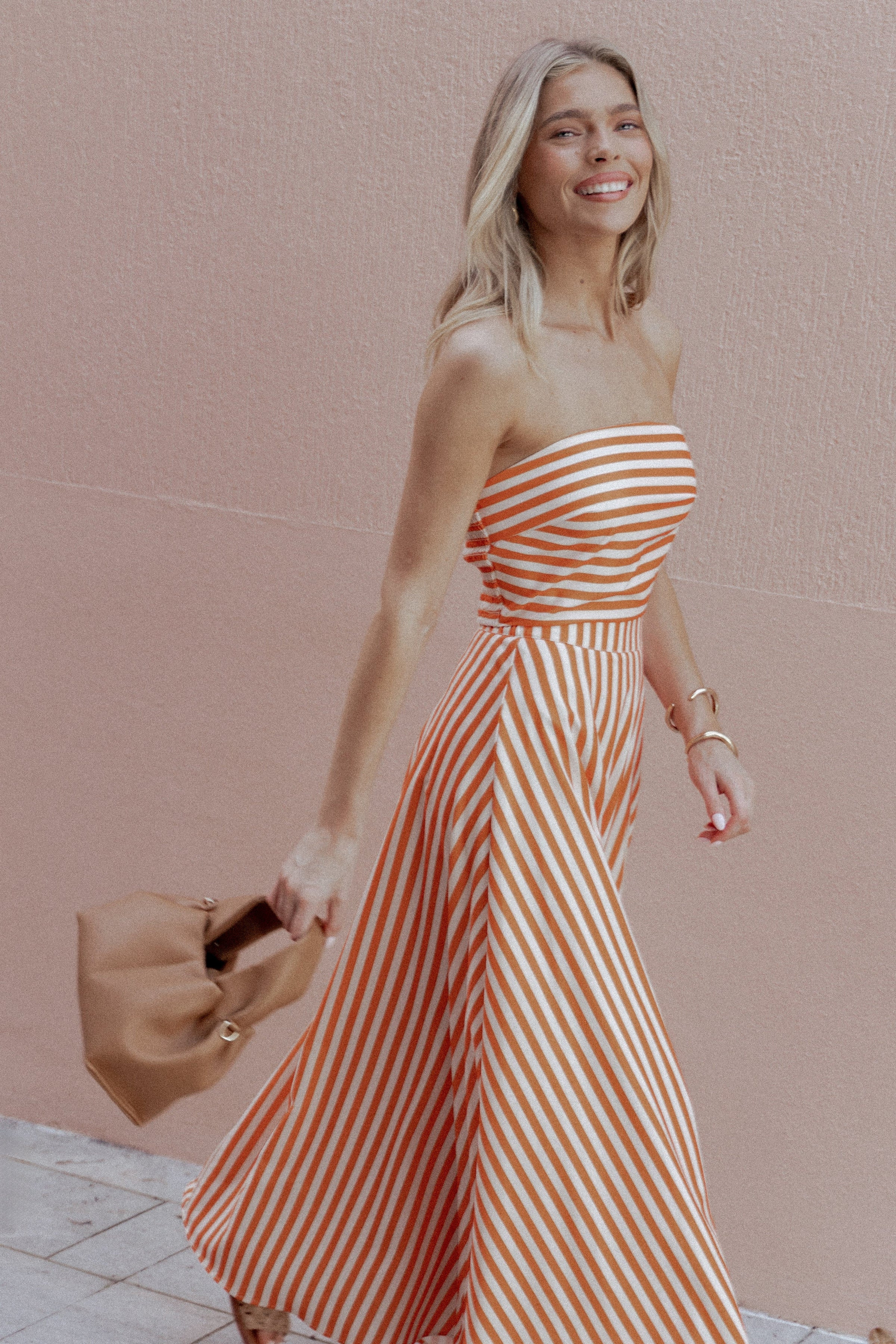 Serafina Two Piece Set - Orange Beige Stripe | Petal & Pup (US)