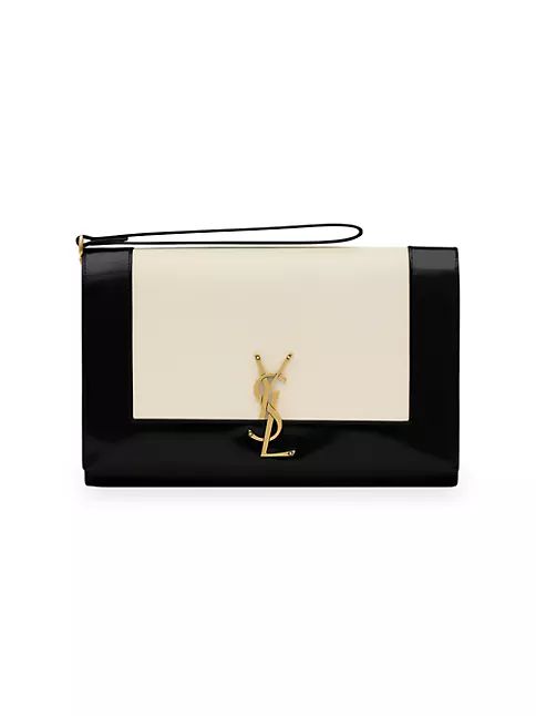 Cassandre Flap Pouch in Lambskin and Shiny Leather | Saks Fifth Avenue