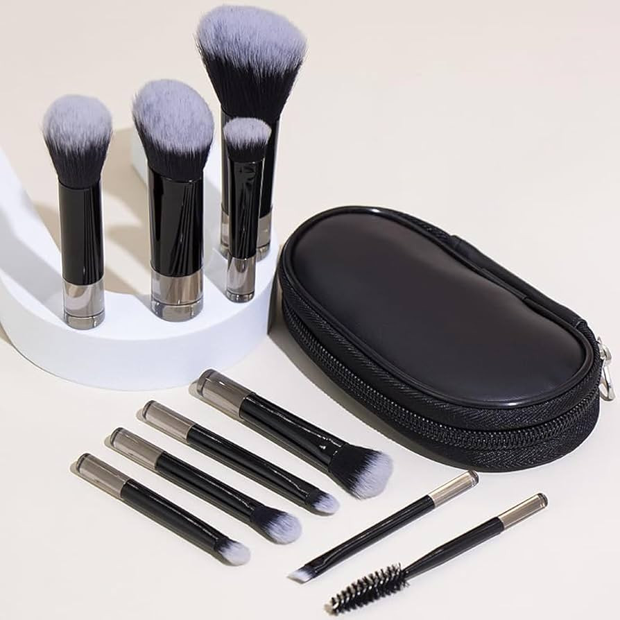 Portable ON THE GO Makeup Brush Set, COSHINE 10pcs Easy-taken Mini Full Complete Function Cosmeti... | Amazon (US)