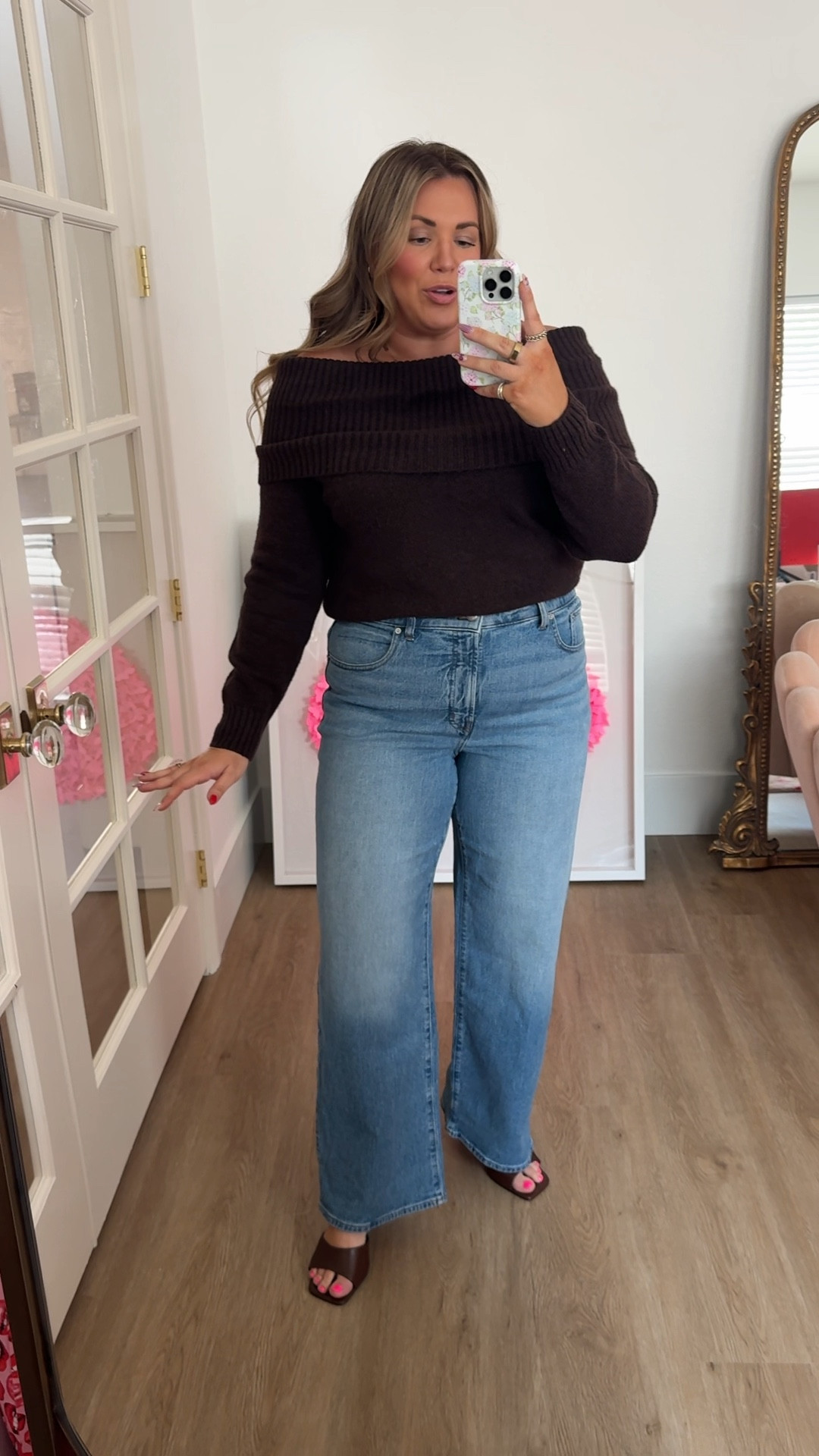 curvy midsize fall outfit on sale! wearing size large in off the shoulder sweater and size 32 in denim. 

Nordstrom Anniversary Sale
Nsale
fall style
curvy fall style

#LTKMidsize #LTKSaleAlert #LTKFindsUnder100