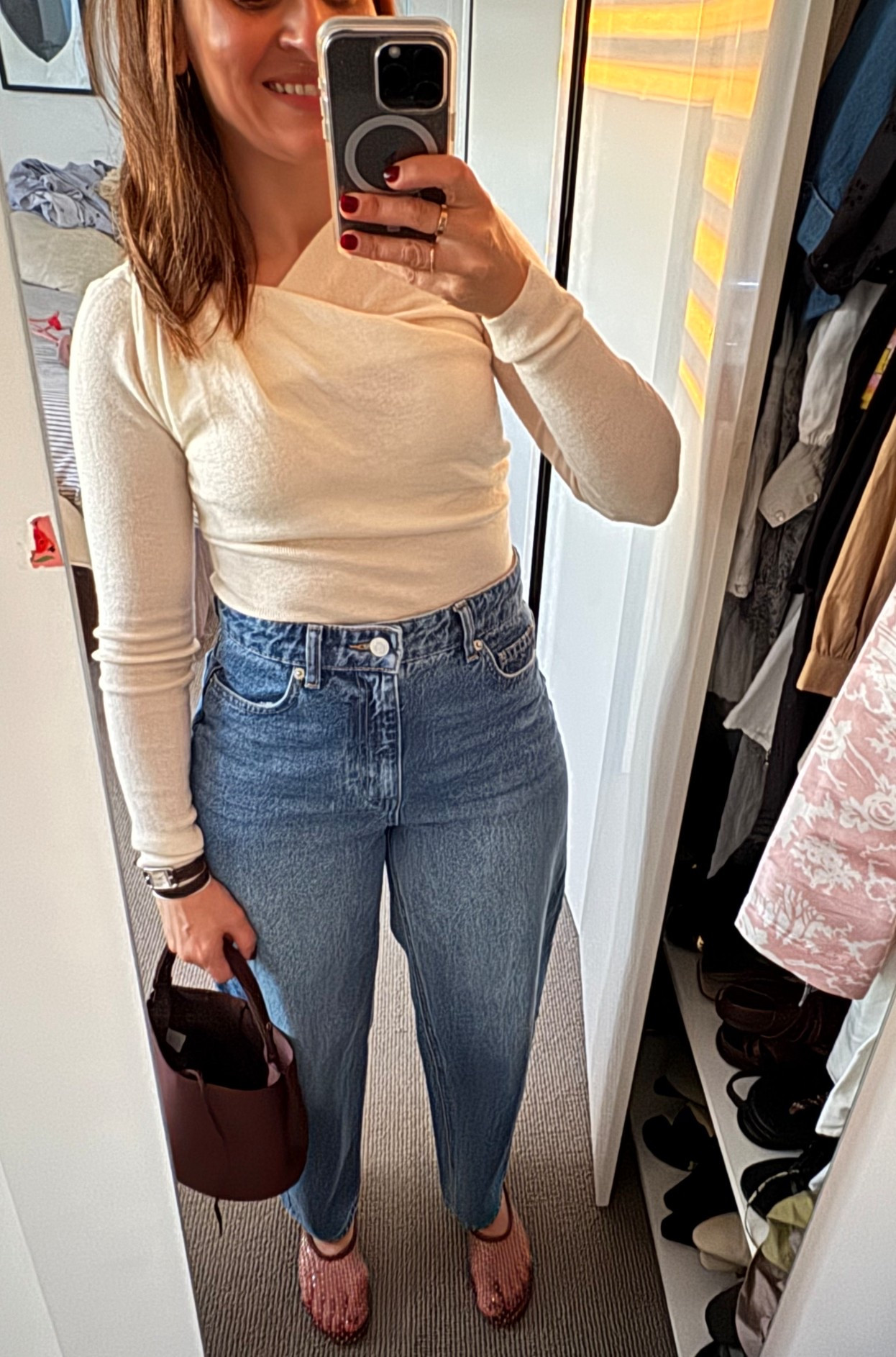 Meshki top, H&M jeans size 26, Senso flats, Neous bag ✌🏼

#LTKspring #LTKaustralia