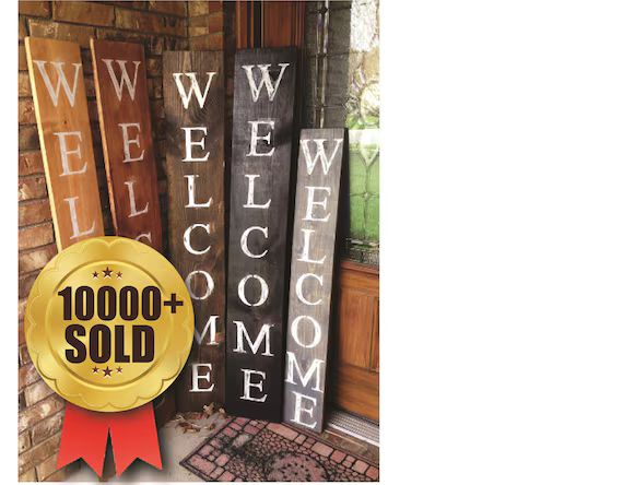 WELCOME SIGN, welcome sign for front door, free shipping, wood welcome sign, RUSTIC welcome sign,... | Etsy (US)