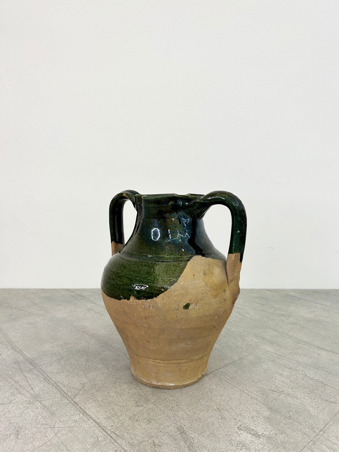 Vintage Green Glaze Fluted Vase - Etsy | Etsy (US)