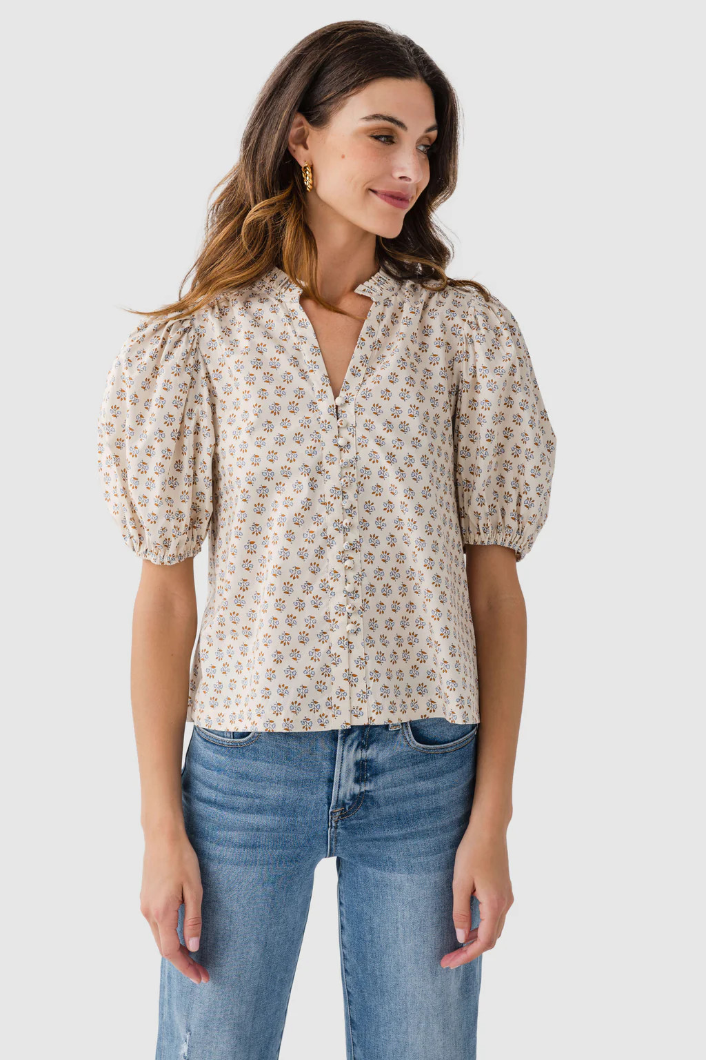 Pinch Printed Puff Sleeve Top | Social Threads