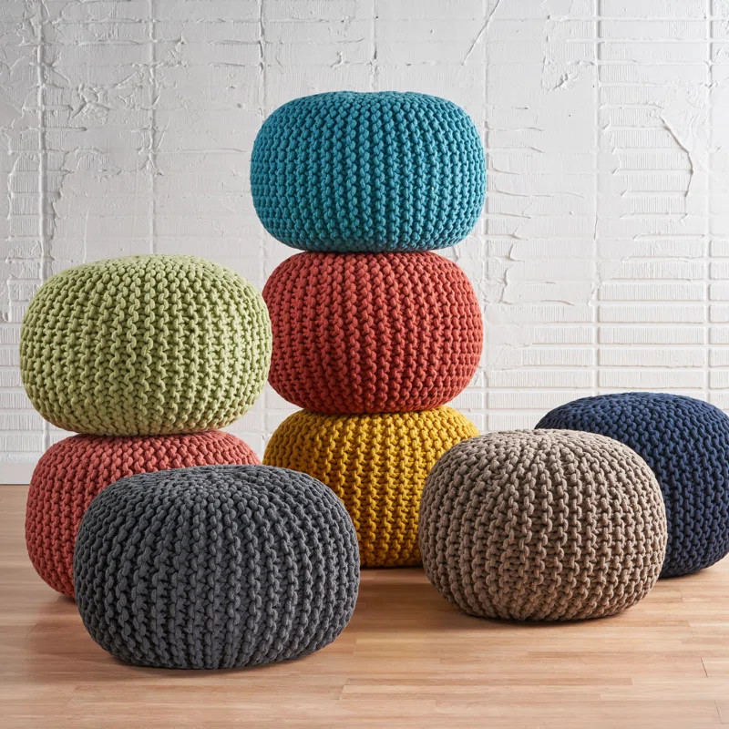 Evangeline 20" Round Pouf Ottoman | Wayfair North America
