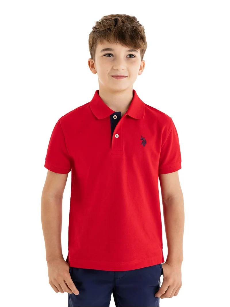 U.S. Polo Assn. Boys Short Sleeve Pique Polo Shirt, Sizes 4-18 | Walmart (US)