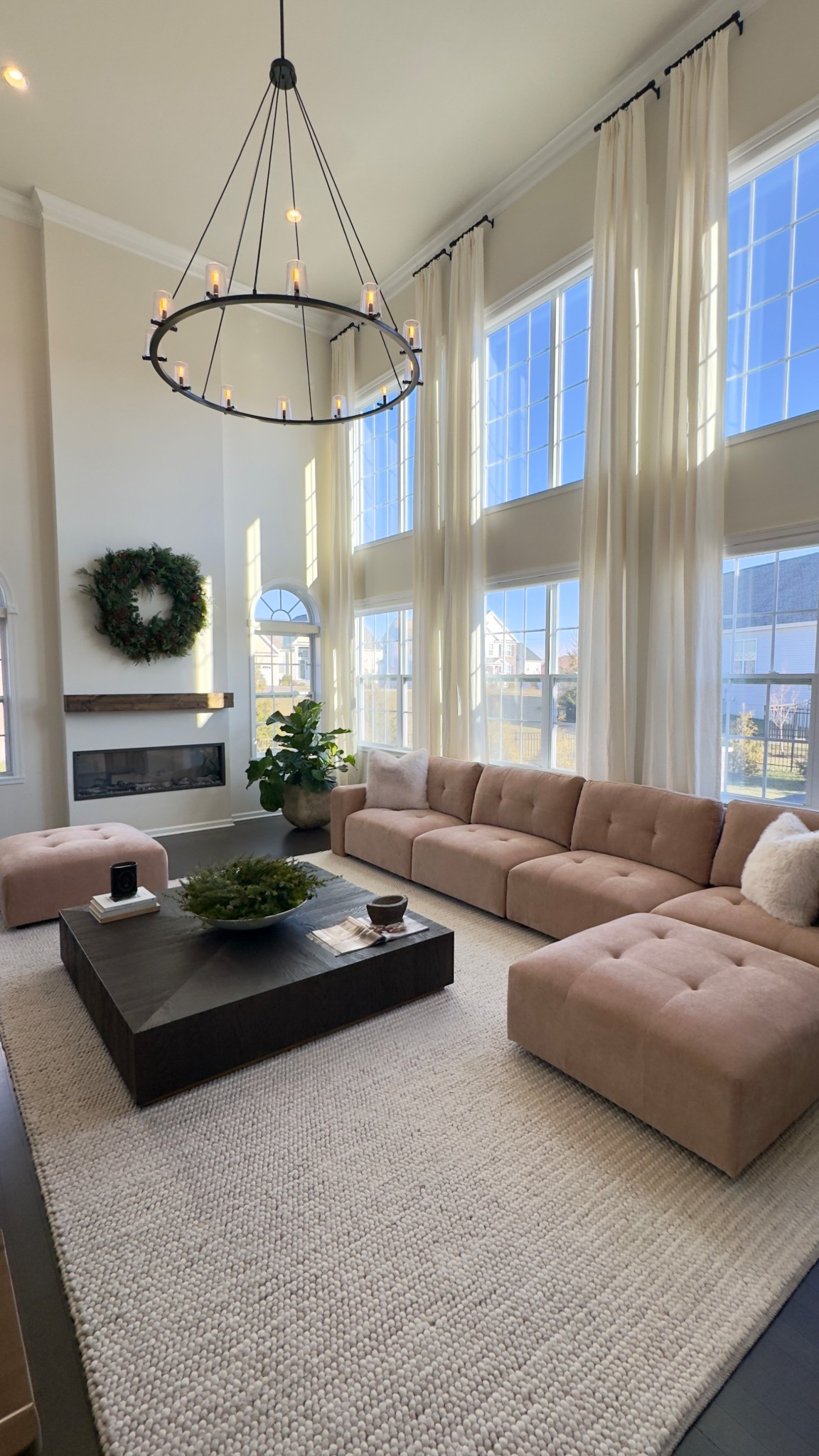 Oversized Rug | linen Curtains | oversized chandelier | Oversized Coffee tables | Faux Fur Pillows

#LTKHome #LTKSaleAlert