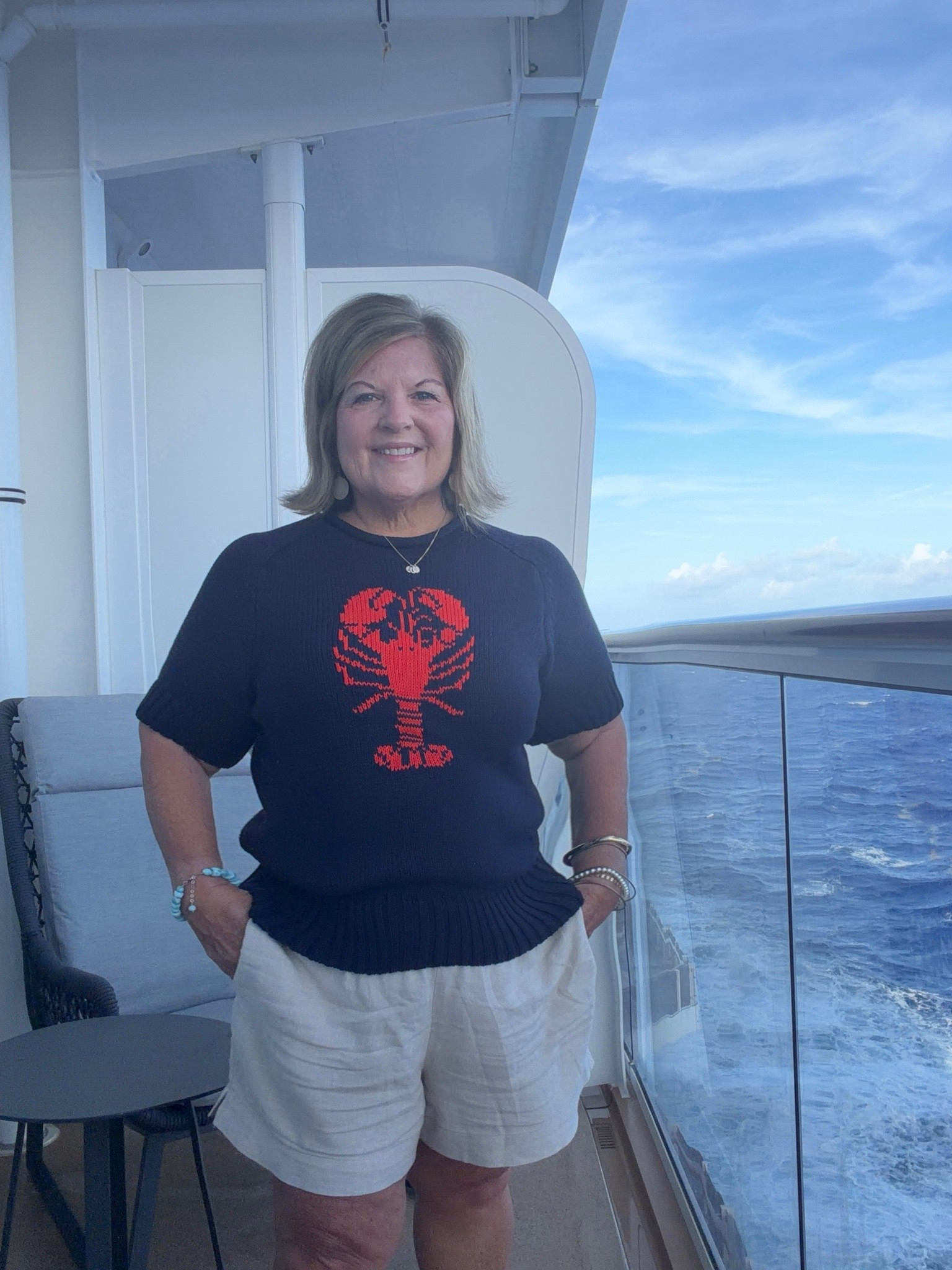 Memorial Day style with a little coastal charm 🇺🇸🦞⚓️
This lobster sweater may have stolen the spotlight ❤️ Paired with easy linen shorts for the perfect comfy-but-cute cruise look. Ready for sunshine, ocean views, and all the vacation and holiday memories!
@walmart @oldnavy
#LTKStyle #LTKTravel #MemorialDayStyle #CruiseStyle #VacationOutfit #CoastalStyle #SummerStyle #Over50Style #ClassicStyle #ResortWear

#LTKootd #LTKTravel #LTKSeasonal