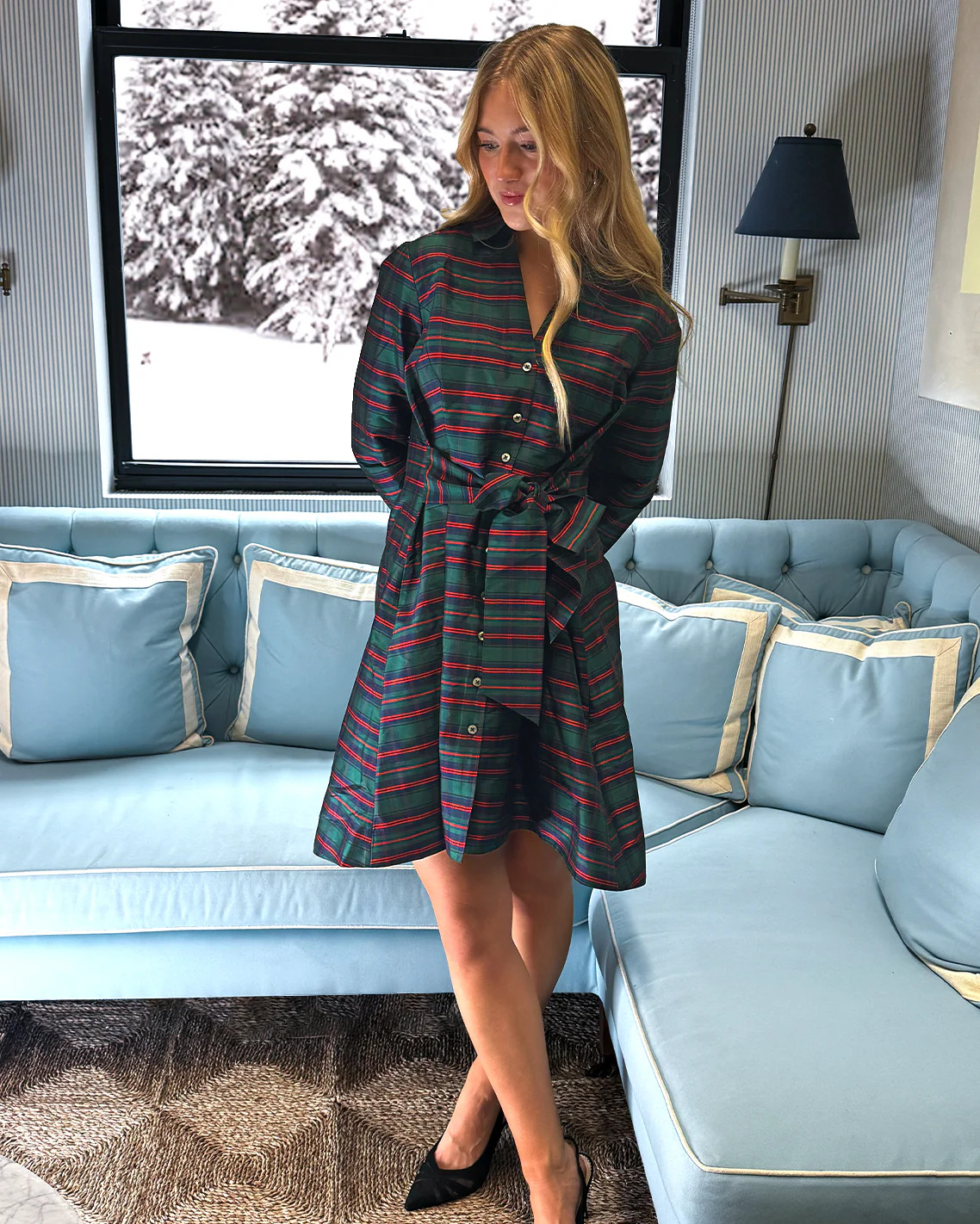 Layla Mini Shirtdress in Plaid | Draper James (US)