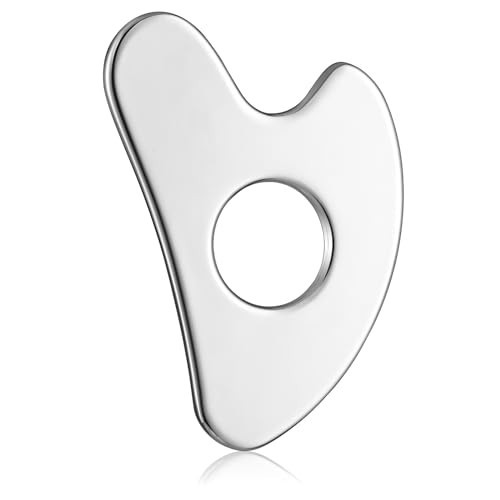 rosenice Gua Sha Facial Tool for Face Skincare Stainless Steel Gua Sha Board for Body Tensions Reduce Puffiness Festive Gifts Silver | Amazon (US)
