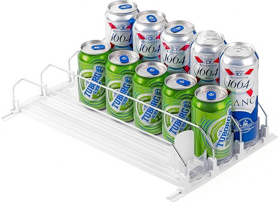 Drink Organizer for Fridge, Self-Pushing Soda Can Dispenser for Refrigerator, Pantry/Kitchen Orga... | Amazon (US)