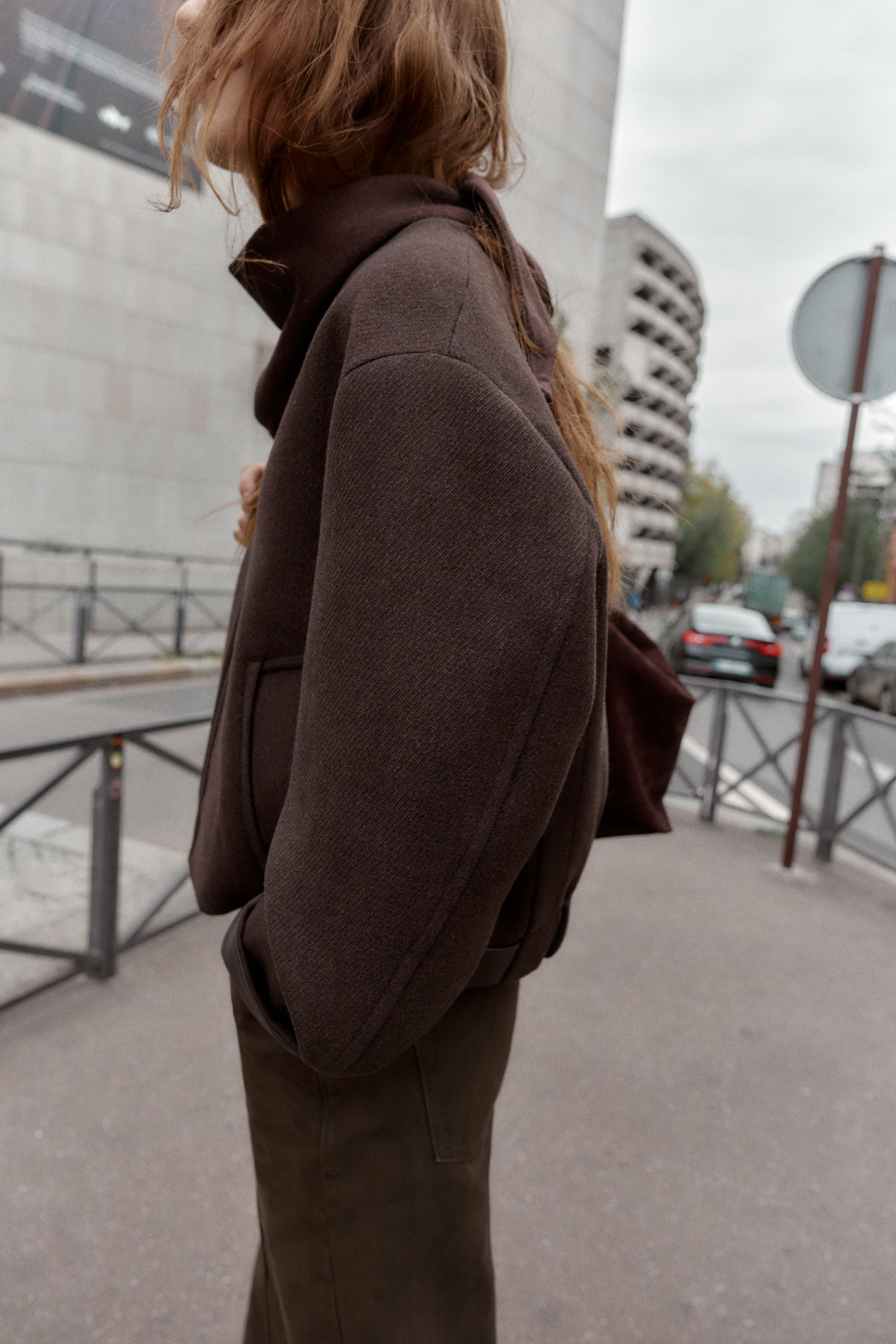 SOFT JACKET WITH LEATHER EFFECT TRIMS | Zara UK