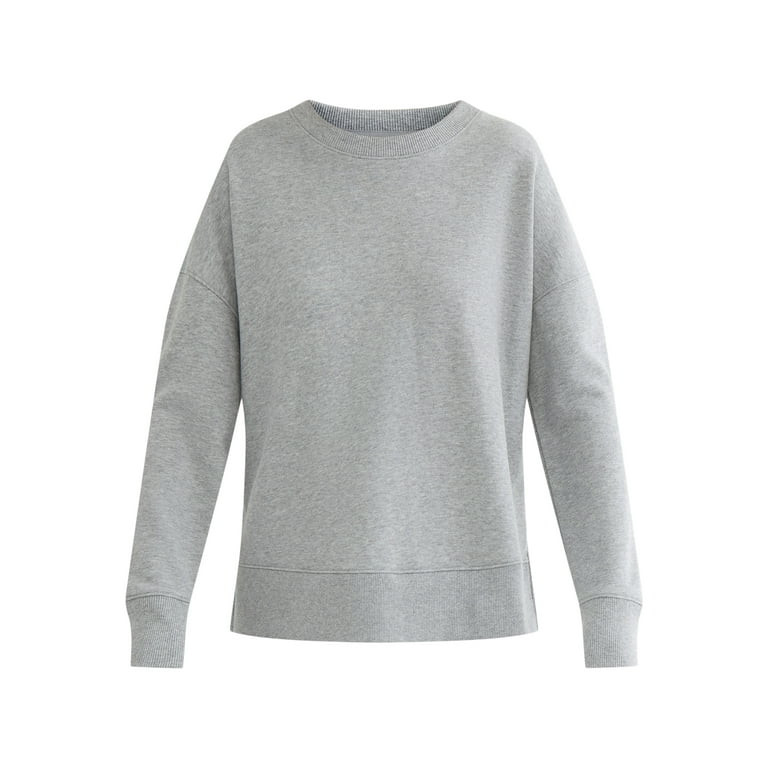 Time and Tru Women's Crewneck Sweatshirt with High-Low Hem, Sizes XS -4X | Walmart (US)
