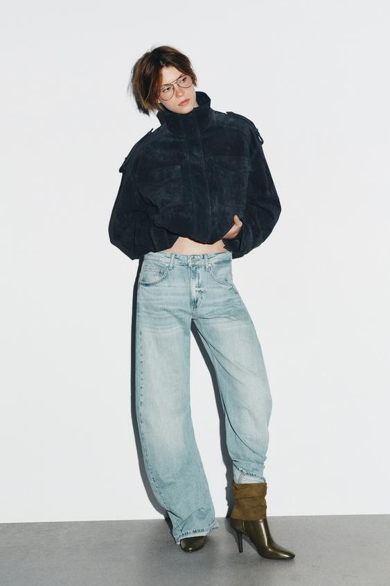 CRINKLED EFFECT LEATHER ANKLE BOOTS | Zara US