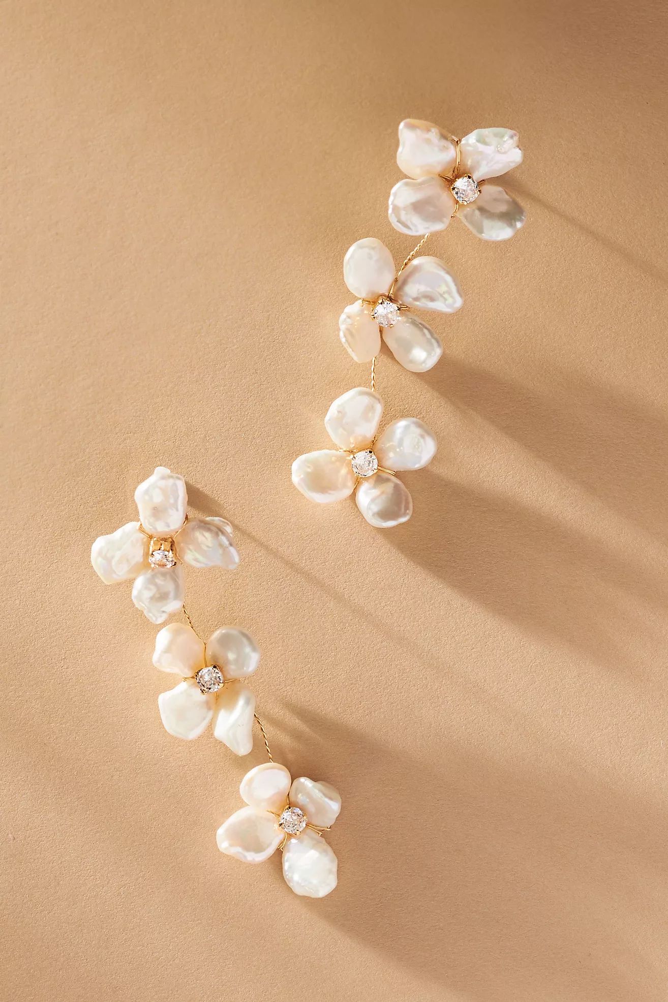 Serefina Heishi Pearl Floral Drop Earrings | Anthropologie (US)