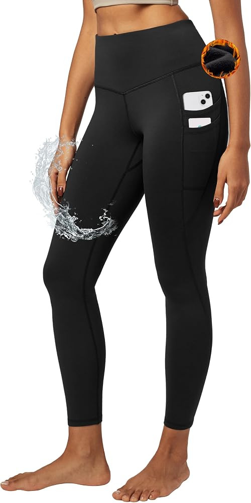 IUGA Water Resistant Fleece Lined Leggings Women Warm Winter Thermal Pants with Pockets for Hikin... | Amazon (US)