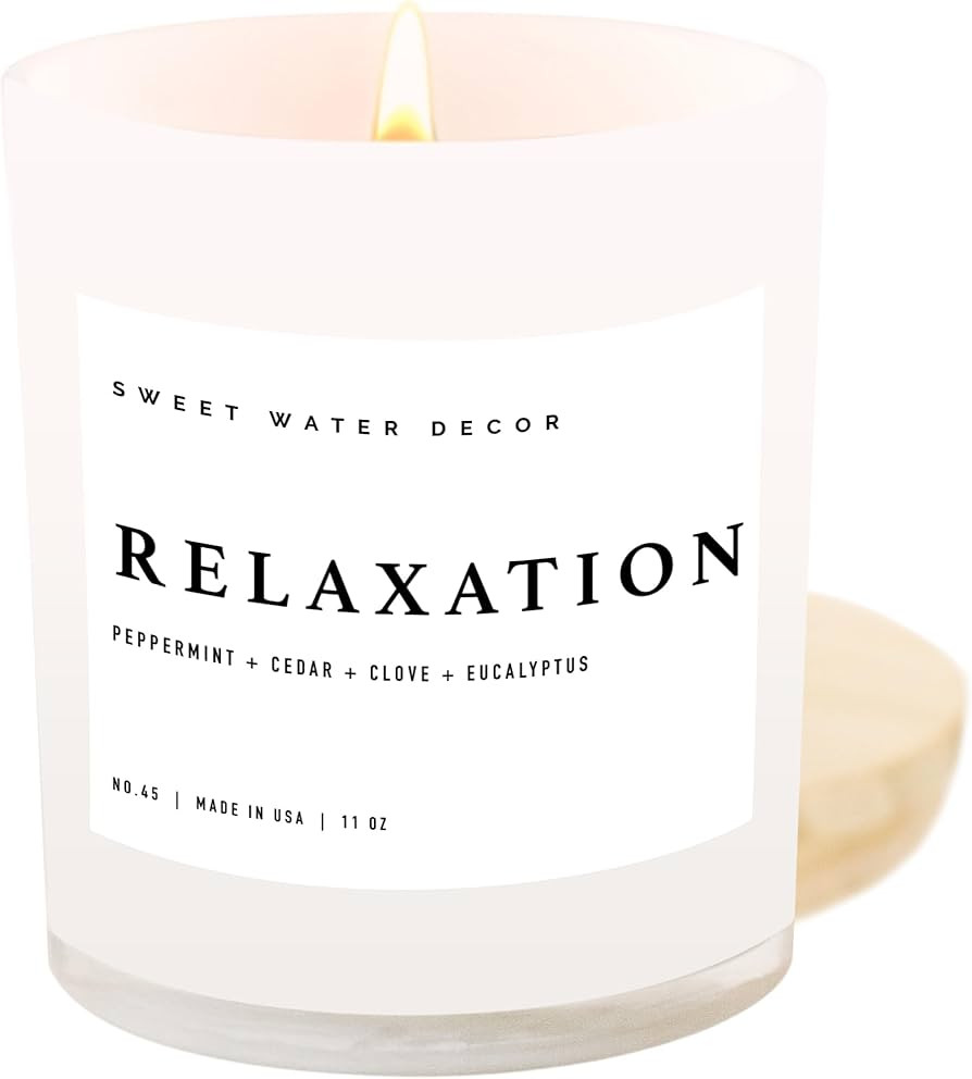 Sweet Water Decor Relaxation Candle - Peppermint, Clove, Cedar, Eucalyptus Scented Aromatherapy C... | Amazon (US)