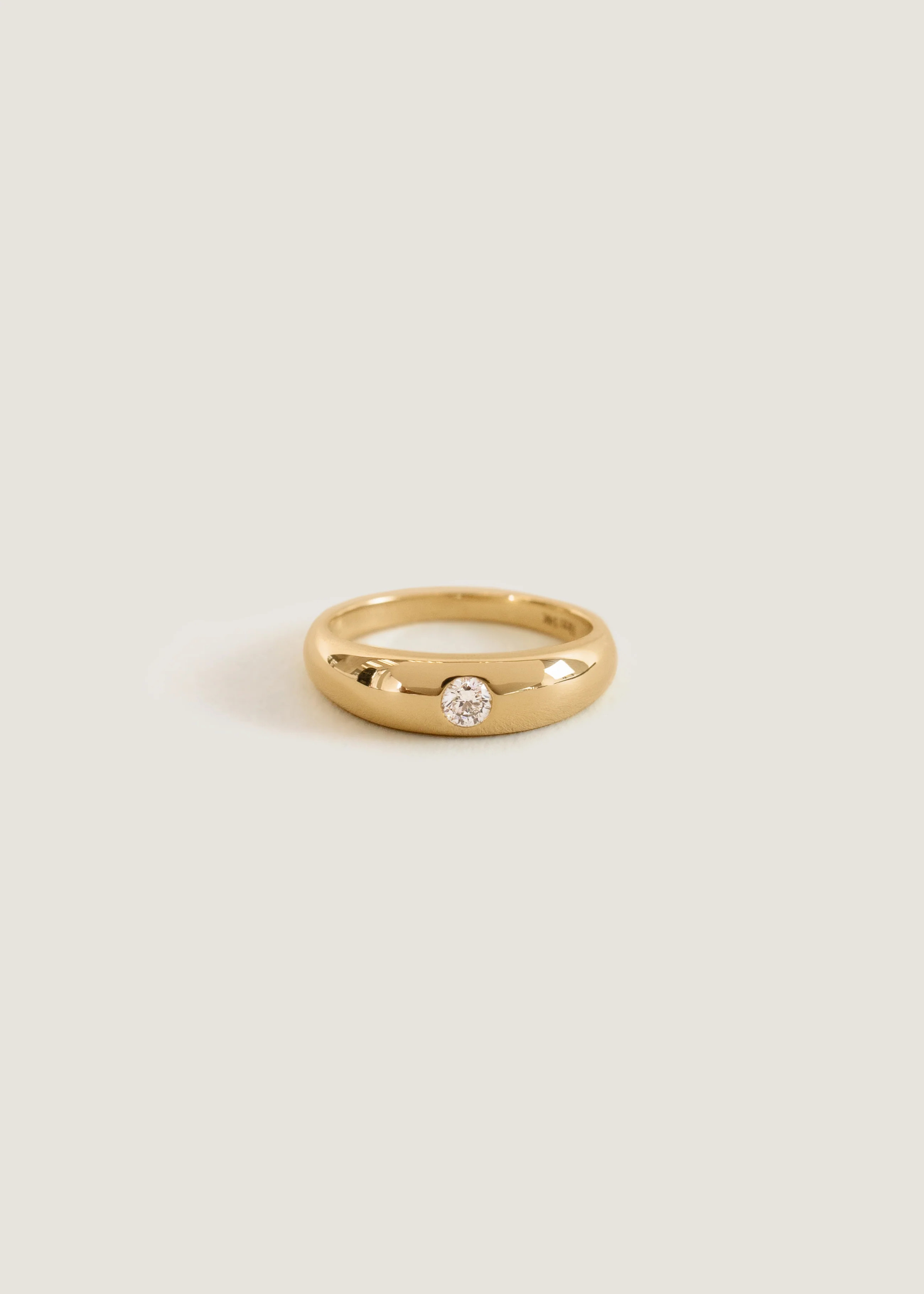14k Gold Amelia Birthstone Dome Ring Diamond | Kinn | Kinn Studio
