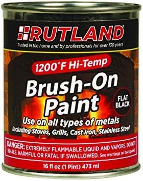 Rutland Products Rutland 1200-Degree F Brush-On Flat Stove Paint, 16 Fluid Ounce, Black | Amazon (US)