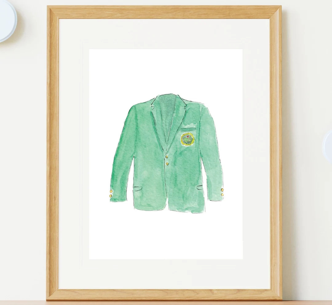 Golf Watercolor Masters Green Jacket Print Baby Boy Nursery Room Wall Art Golf Watercolor Decor G... | Etsy (US)