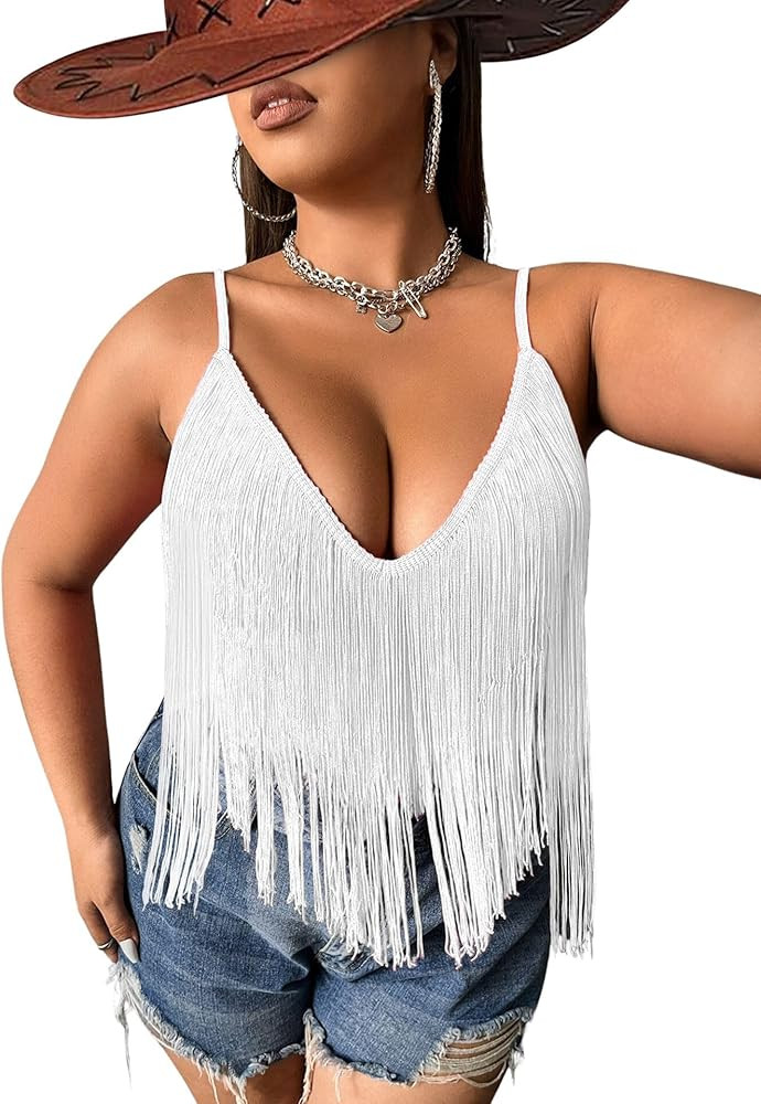 Plus Size Cowgirl Fringe Tops for Women - Western Country Concert Outfit Festival Tank Tassel Boh... | Amazon (US)