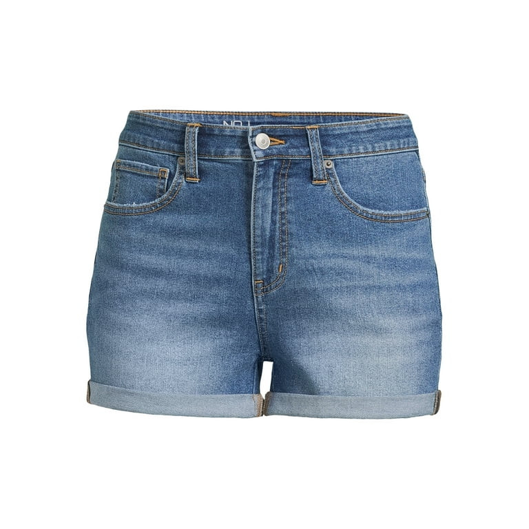 No Boundaries Junior's High Rise Denim Shorts, 3” Inseam, Sizes 1-21 | Walmart (US)