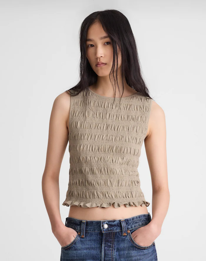 Smocked Boatneck Tank | Madewell
