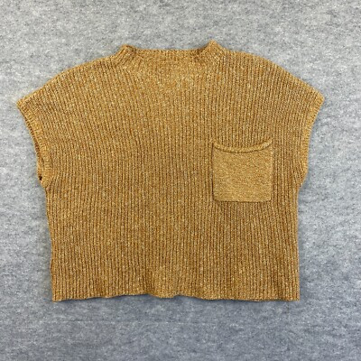 Free People Beach Freya Sweater Size Small Orange Sleeveless Knit Pocket  | eBay | eBay US