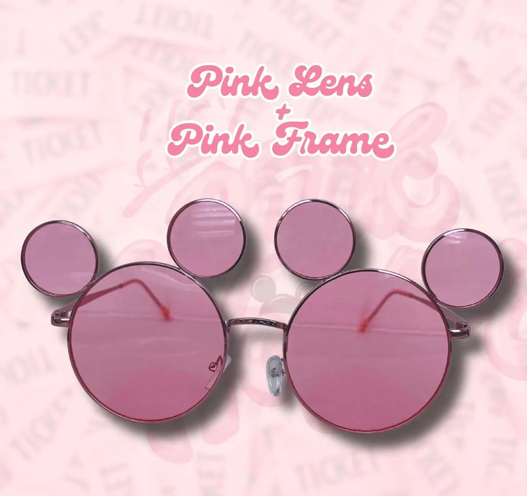 Mickey Mouse Sunglasses: Pink Frame, Pink Lens, Oversized, UV400 - Etsy | Etsy (US)