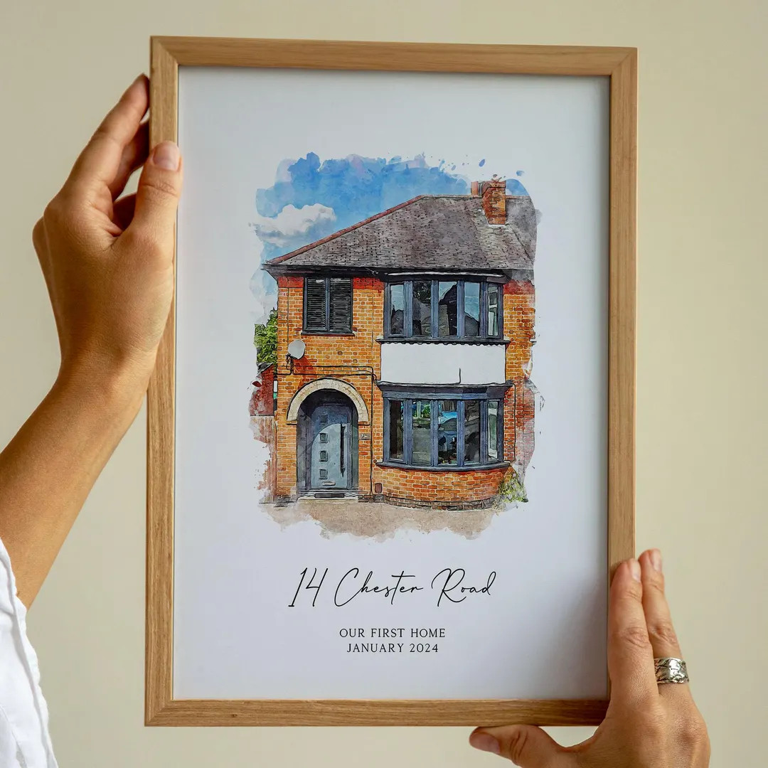 Personalised Watercolor House Portrait: Custom New Home Gift, Framed Print - Etsy | Etsy (US)