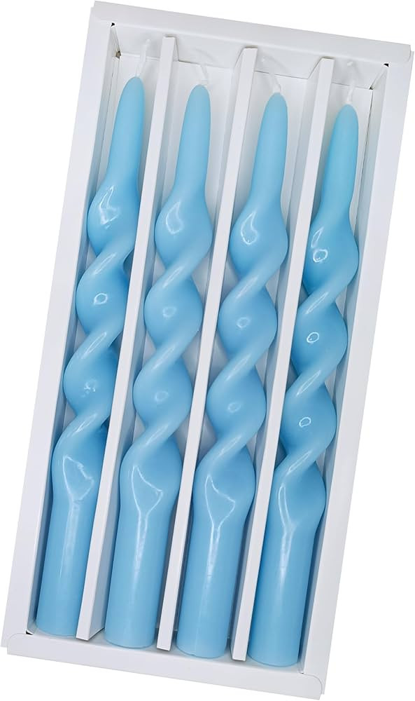 Spiral Taper Candle Blue Candlesticks 4 PCS Cute Candle Stick Long Tapered Candles Decorative Han... | Amazon (US)