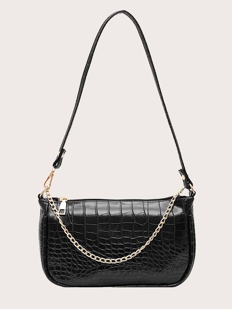 Croc Embossed Satchel Bag | SHEIN