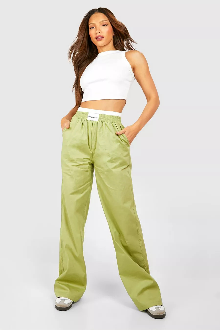 Tall Broek Met Contrasterende Tailleband | Boohoo.com (NL)