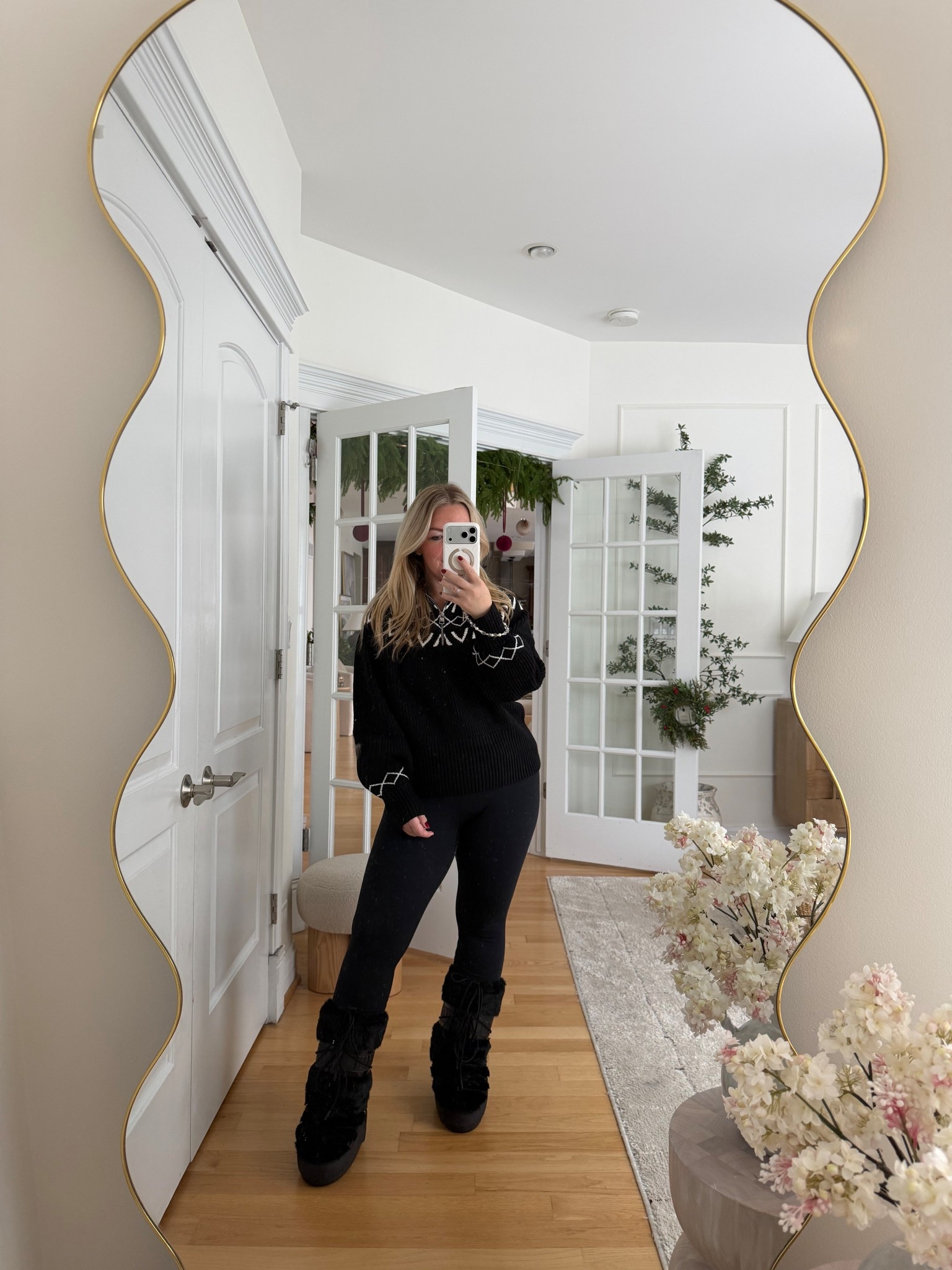 Winter outfit idea! Gifted myself this Fairisle sweater and boots! 

#winteroutfit #outfit #moonboot #invarley #sweater #boots #holidayoutfit #apresski #skioutfit #snowboots 

#LTKootd #LTKHoliday #LTKGiftGuide